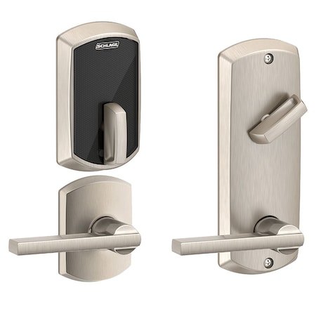 Schlage Electronics Grade 2 Electric Deadbolt Lock, Includes Touchless, Bluetooth Smart Reader, Keyless, No Cylinder Ove FE410F GRW 40 LAT 619